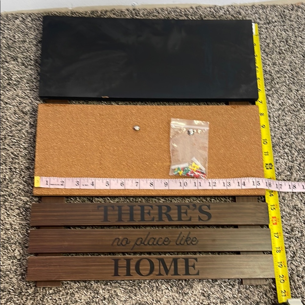 Wall organizer Theres No Place Like Home hanging organizer Cork Chalk Board
